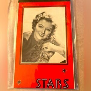 Vintage Stars writing tablet with Myrna Loy, movie star 1940s